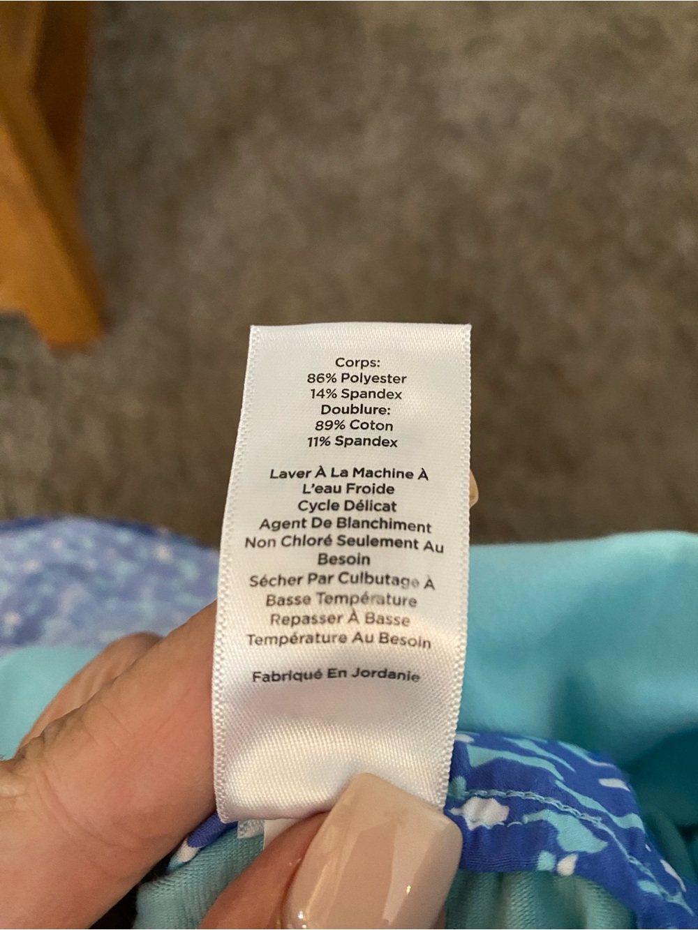 Talbots Blue Floral Print Skort with Mint Accents - Picture 10 of 10